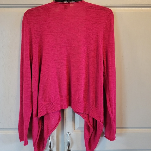 Torrid Dark Pink Open Front Handkerchief Hem Lightweight Cardigan - Picture 2 of 5